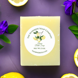 Bath and Body Product Label - Lemon - white circle
