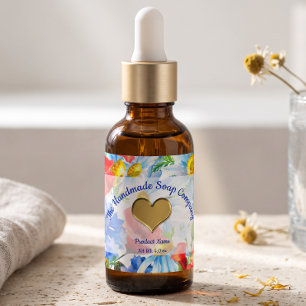 Bath and Body Product Label Poppies and Daisies