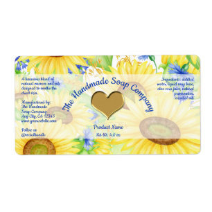 Bath and Body Product Label - Sunflowers - large
