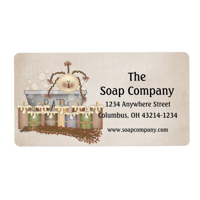 Bath & Body Doll in Tub 2 Return Address Labels (Front)