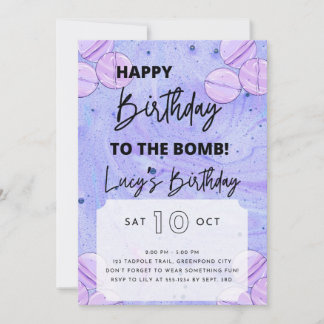 Bath Bomb Birthday Invitation