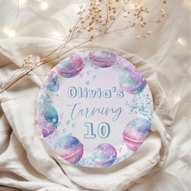 Bath bomb gender neutral birthday party paper plate (Creator Uploaded)