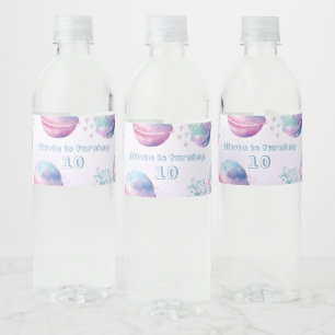 Bath bomb gender neutral birthday party water bottle label