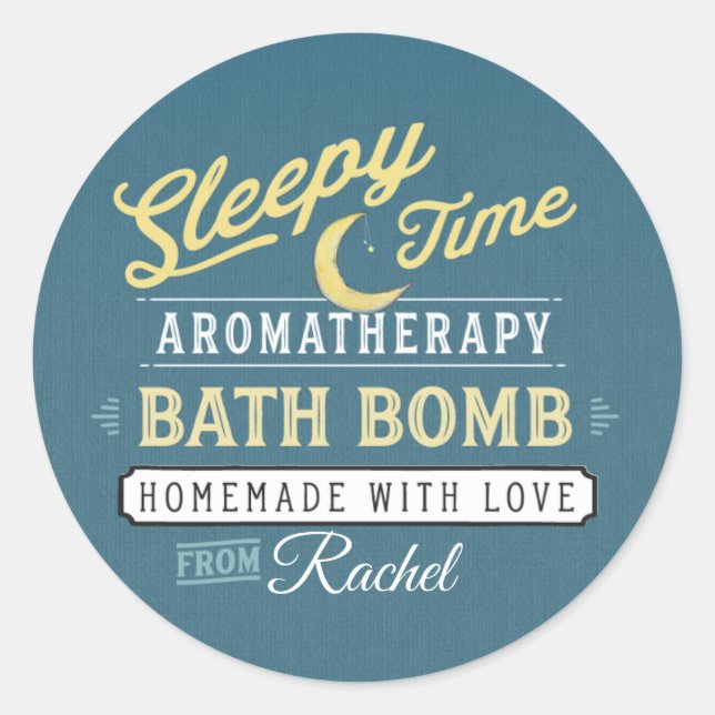 Bath Bomb Label Sticker Sleepy Time (Front)