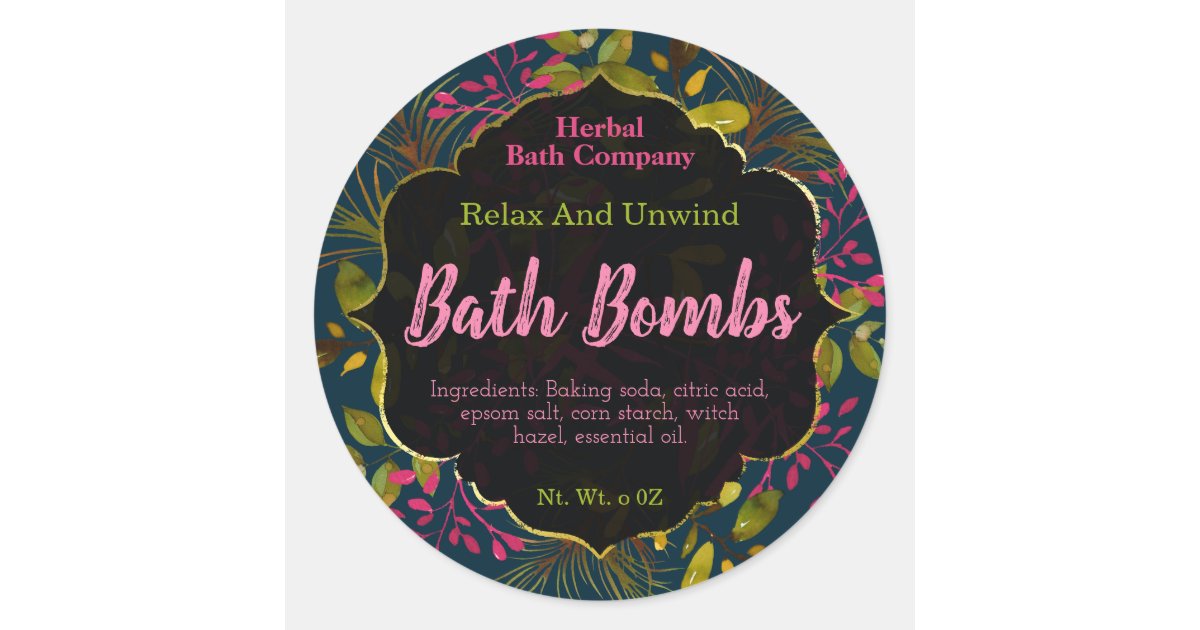 Bath bomb printable labels