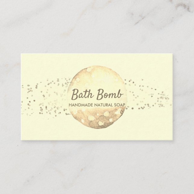 Bath Bomb Natural Soap Spa Gold Business Card (Front)