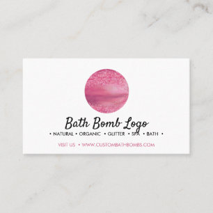 Bath bomb pink sparkle business card