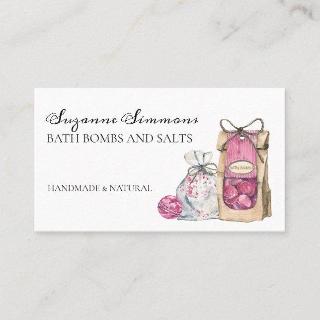 Bath Bomb Salts Products Handmade Spa Business Card (Front)