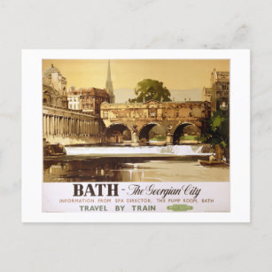 Bath British Railways Vintage Travel  Poster Postcard
