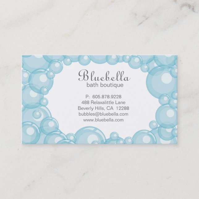 Bath Bubbles Spa Hair Salon Dog or Car Wash Business Card (Front)