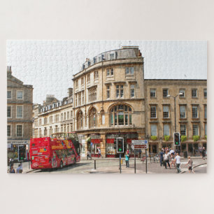 Bath city and Tour Bus, England Jigsaw Puzzle