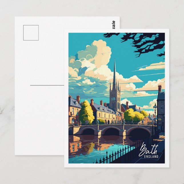 Bath England Vintage Famous Travel Place Postcard (Front/Back)