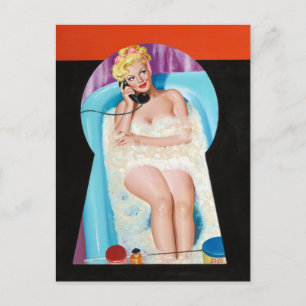 Bath Keyhole Pin Up Postcard