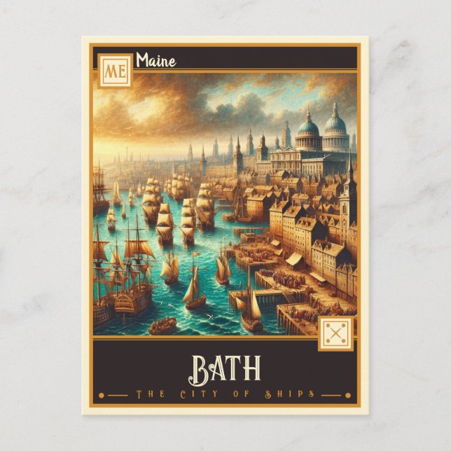 Bath, Maine  | Vintage Postcard (Front)