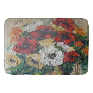 Bath Mat Ann Hayes Painting Flower Mix Delight