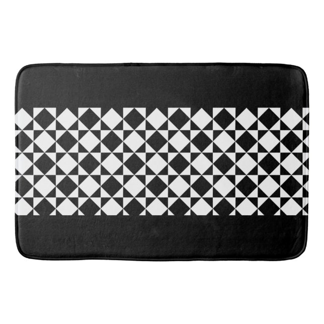 Bath Mat/Black and White Chequered Bath Mat (Front)