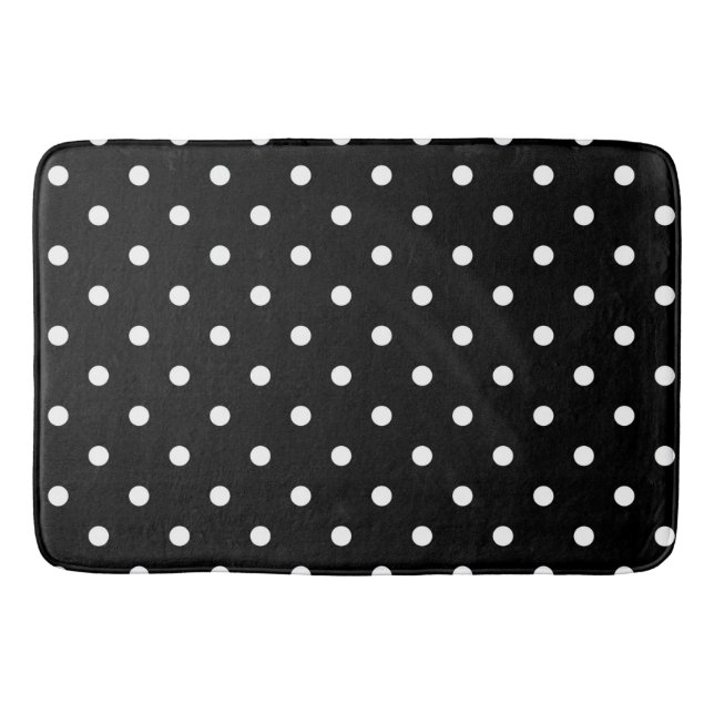 Bath Mat/Black with White Polka Dots Bath Mat (Front)
