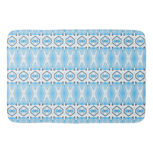 Bath Mat, Blue & white classic pattern  Mat