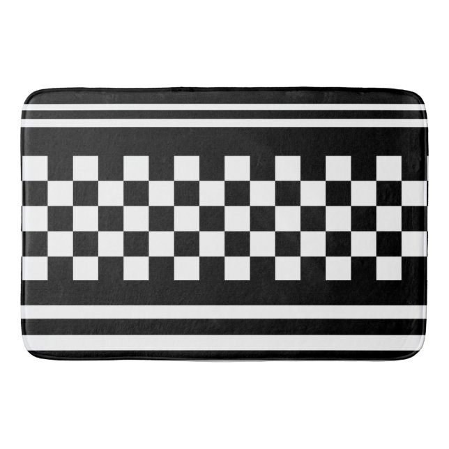 Bath Mat/Chequered and Strips Mat (Front)