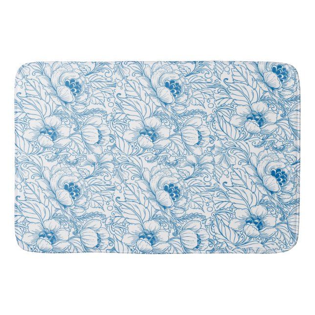 Bath Mat Floral Blue (Front)