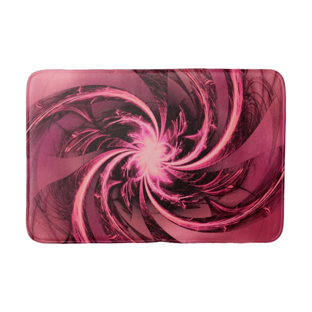 Bath Mat Fractal Twisted Purple & Plum (Front)