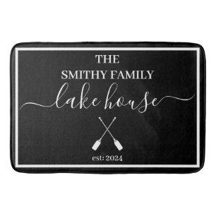 Bath Mat - Lake House Black and White