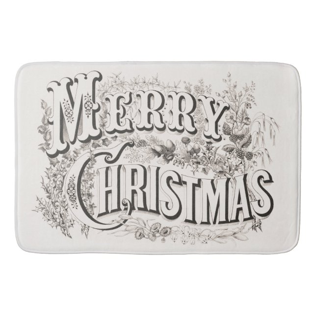 BATH MAT  :  MERRY CHRISTMAS ILLUSTRATION (Front)