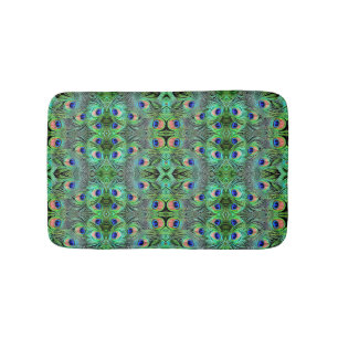 Bath Mat Peacock Feathers
