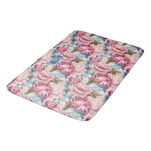 Bath Mat (Peony Bliss) RFPMDesigns ©️2024 (Angled)