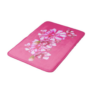 Bath Mat - Pink Stripped Geraniums