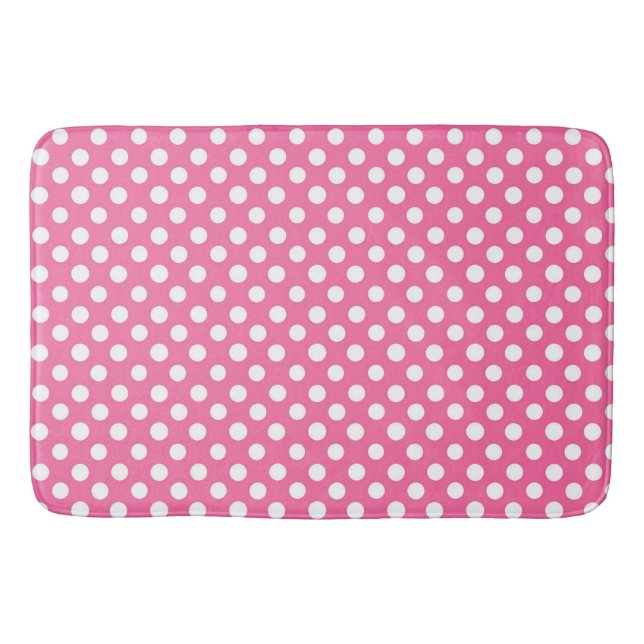 Bath Mat/Pink & White Polka Dots Bath Mat (Front)