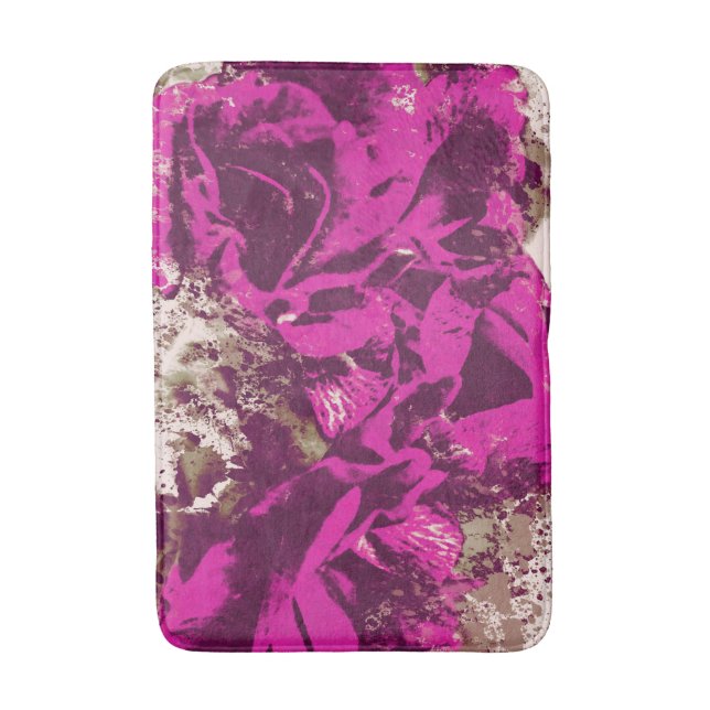Bath Mat Purple Rose Watercolor (Front Vertical)