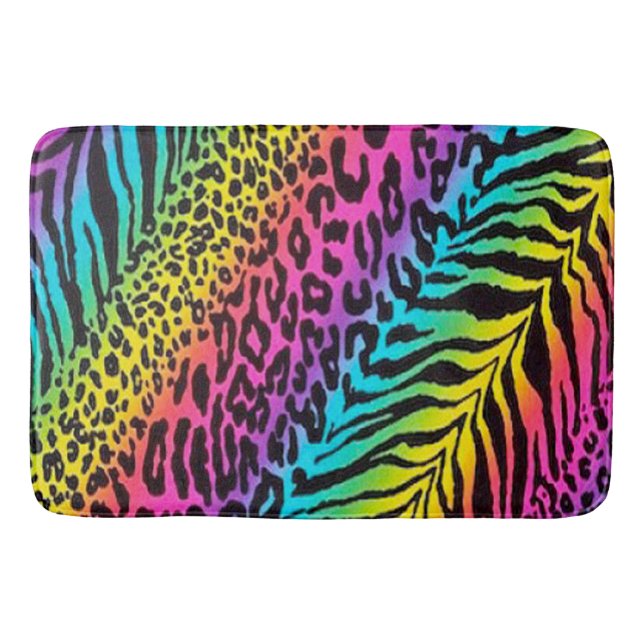 Bath Mat/Rainbow Animal Print Mat (Front)