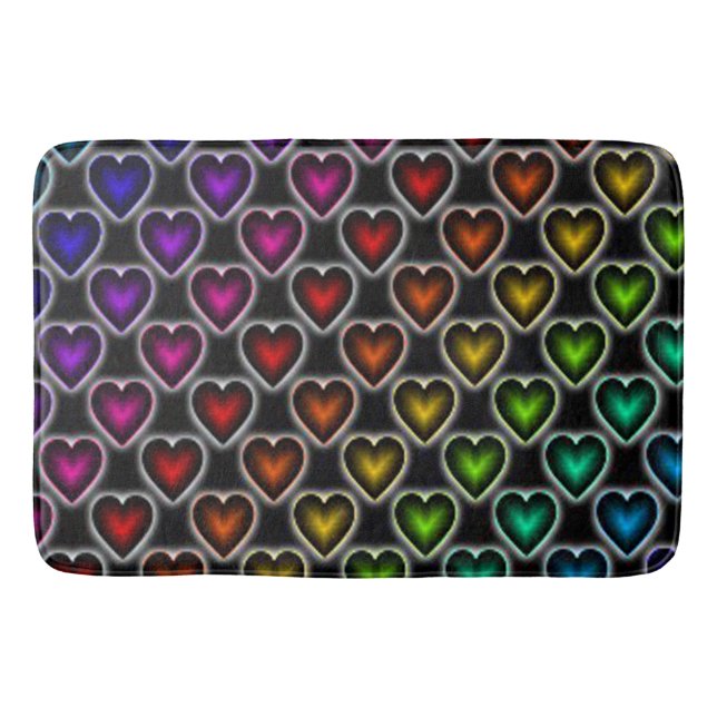 Bath Mat/Rainbow Hearts Mat (Front)
