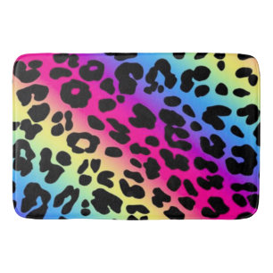 Bath Mat/Rainbow Leopard Print Mat