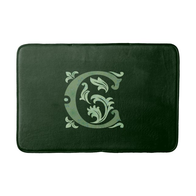 Bath mat with Alphabet letters - letter C- green (Front)
