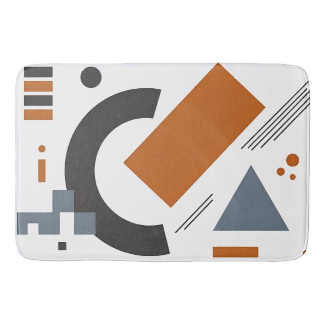 Bath Mat with geometric Art (Front)