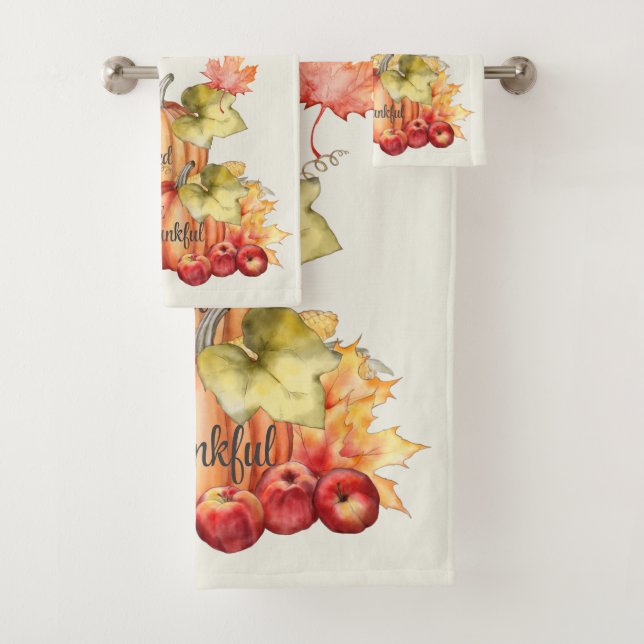 Bath Off White Be Thankful, Blessed Bath Towel Set (Insitu)