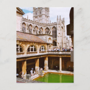 Bath, Roman baths and Bath Abbey Postcard