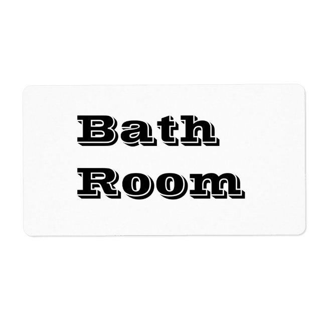 Bath Room Moving Labels in White (Front)