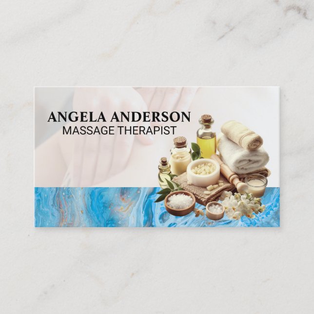 Bath Salts and Spa Massage Oils Business Card (Front)