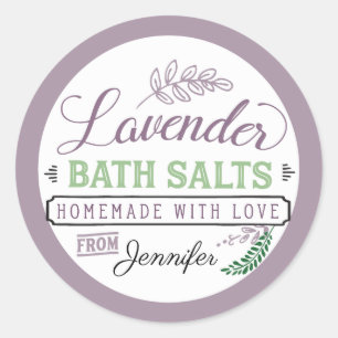 Bath Salts Labels Stickers Custom Lavendar