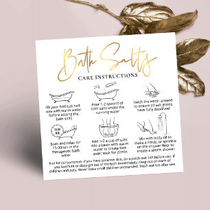 Bath Salts Safety User Guide White & Gold Square Business Card