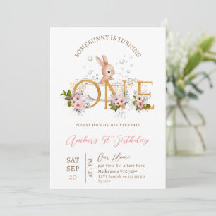 Bath Some Bunny Is Turning One 1st Birthday Invitation