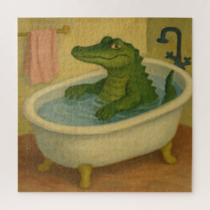 Bath Time Alligator Jigsaw Puzzle