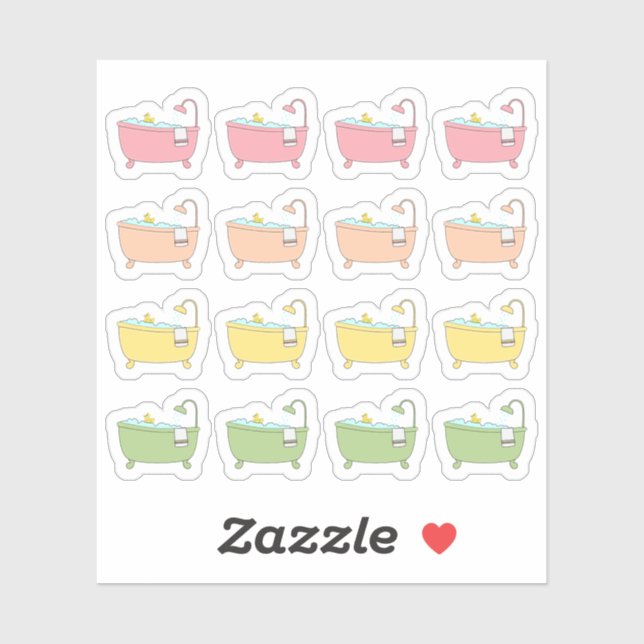 Bath Time Bubble Bathtub Selfcare Reminder Planner (Sheet)