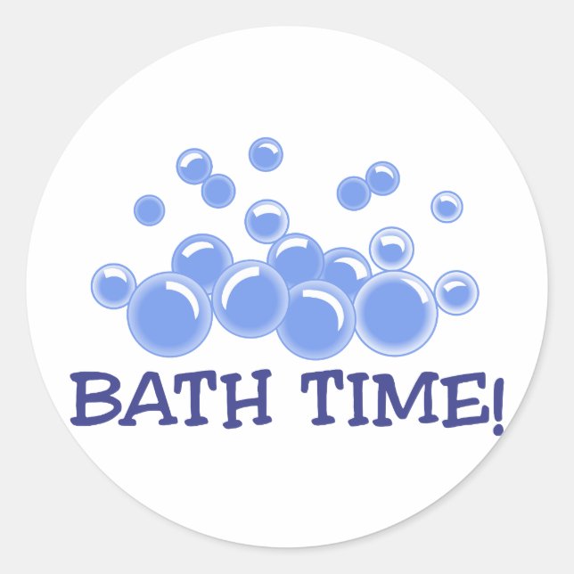 Bath Time Classic Round Sticker (Front)