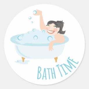 Bath Time Classic Round Sticker