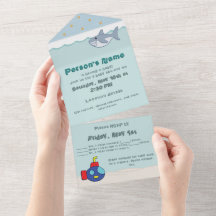 Bath Time Fancies All-in-One Invitation