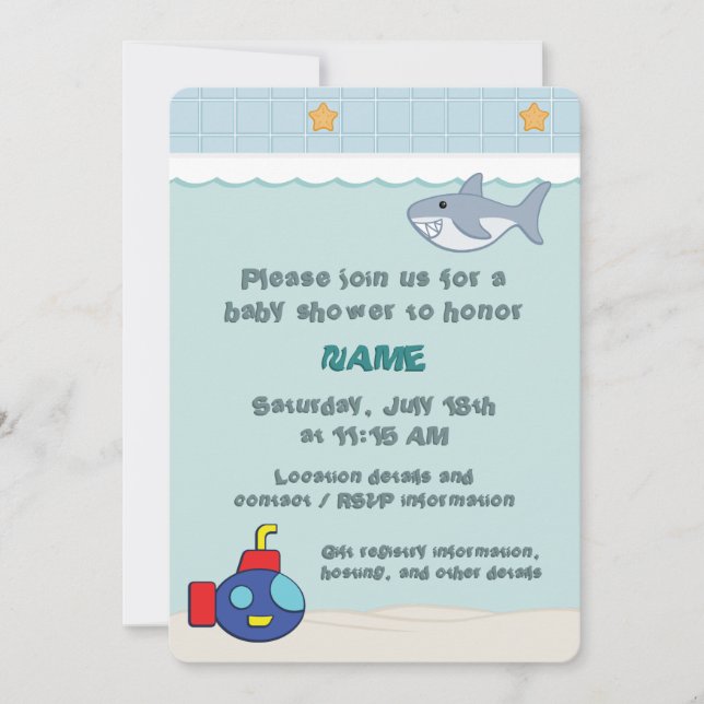 Bath Time Fancies Baby Shower Invitation (Front)